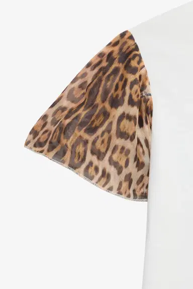 Roberto Cavalli T-shirt with leopard print sleeves | Thumbnail 5