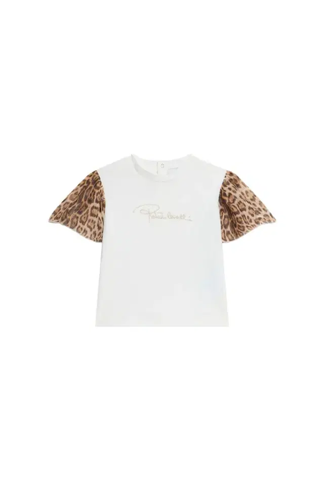 Roberto Cavalli T-shirt with leopard print sleeves