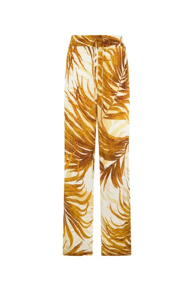 Roberto Cavalli Golden Palm Print Trousers