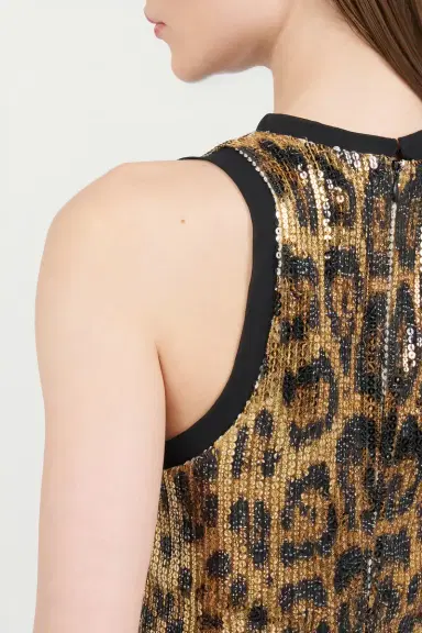 Roberto Cavalli Sequin Mini Dress with Animal Print | Thumbnail 6 Roberto Cavalli Sequin Mini Dress with Animal Print | Thumbnail 6