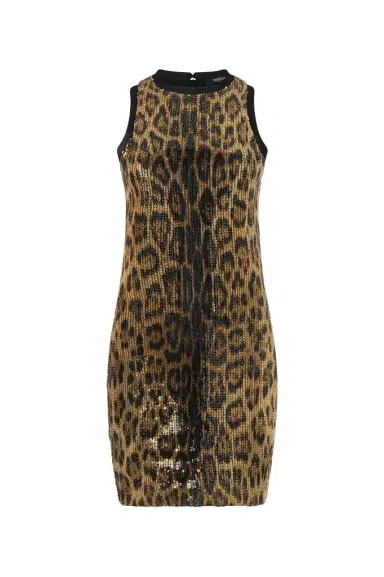 Roberto Cavalli Sequin Mini Dress with Animal Print | Thumbnail 1 Roberto Cavalli Sequin Mini Dress with Animal Print | Thumbnail 1