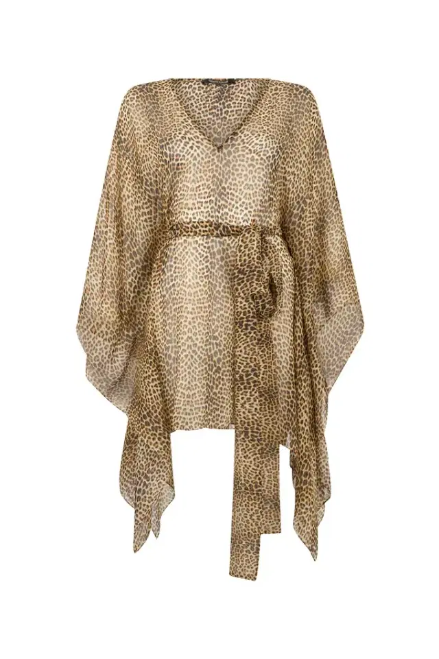 Baby Jaguar Print Silk Kaftan