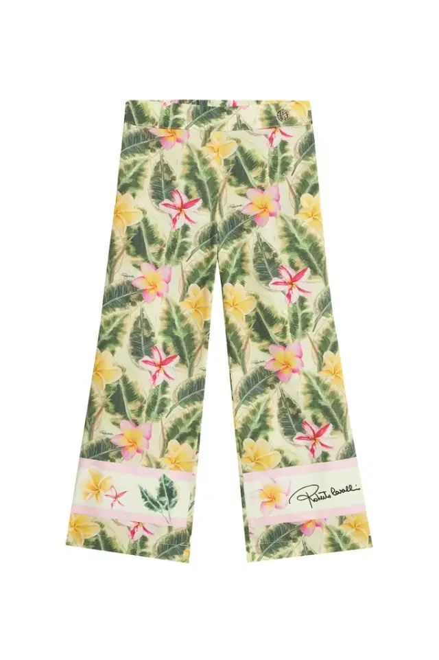 Roberto Cavalli Pants With Flower And Leaf Print