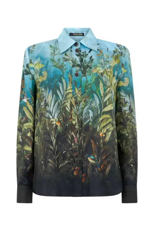 Roberto Cavalli Eden Print Silk Shirt