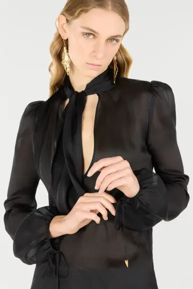 Roberto Cavalli Shirt With Bow And Cutout | Thumbnail 4 Roberto Cavalli Shirt With Bow And Cutout | Thumbnail 4