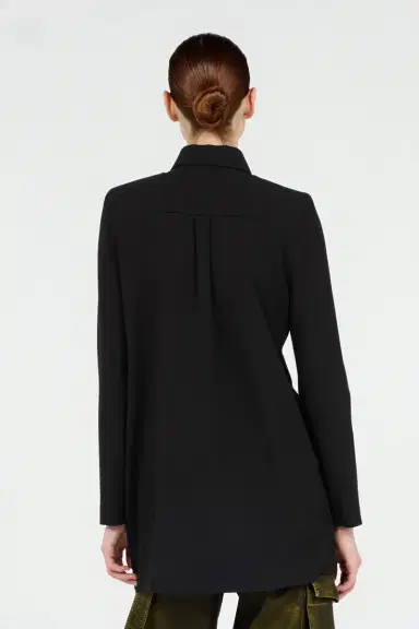 Roberto Cavalli Long Black Wool-Blend Shirt | Thumbnail 3