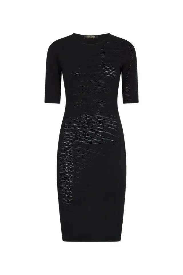 Roberto Cavalli Midi Dress Openwork Detailing