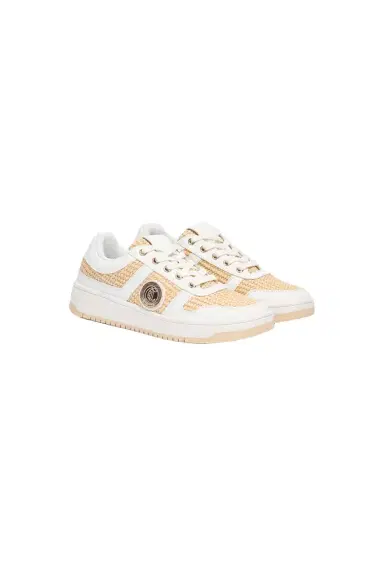 Roberto Cavalli Braided Rafia-Effect Sneakers | Thumbnail 1 Roberto Cavalli Braided Rafia-Effect Sneakers | Thumbnail 1