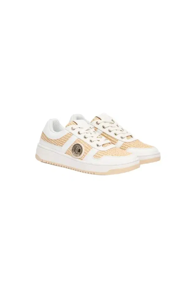 Roberto Cavalli Braided Rafia-Effect Sneakers
