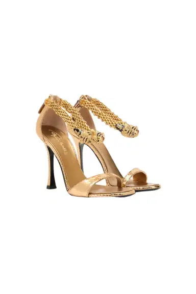 Roberto Cavalli Sandals With Heel And Bejeweled Tigers | Thumbnail 1 Roberto Cavalli Sandals With Heel And Bejeweled Tigers | Thumbnail 1