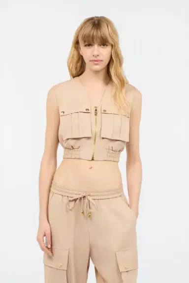 Roberto Cavalli Crop Top With Utility Pockets | Thumbnail 2
