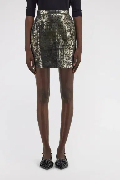 Roberto Cavalli Leather skirt Croco print | Thumbnail 2
