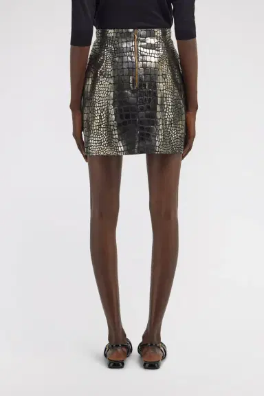 Roberto Cavalli Leather skirt Croco print | Thumbnail 3