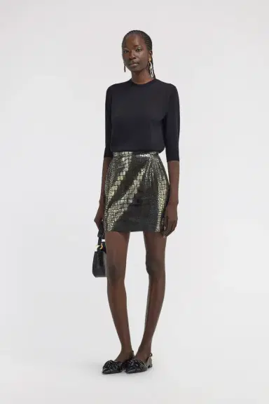 Roberto Cavalli Leather skirt Croco print | Thumbnail 5
