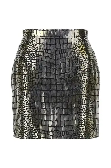 Roberto Cavalli Leather skirt Croco print | Thumbnail 1