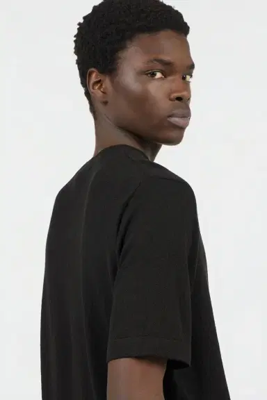 Roberto Cavalli Black Knit T-Shirt with Monogram RC | Thumbnail 5