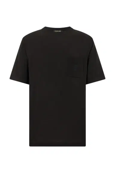 Roberto Cavalli Black Knit T-Shirt with Monogram RC | Thumbnail 1