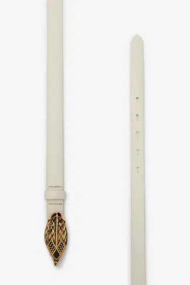 Roberto Cavalli White Belt with Scale Motif and Snake Head Buckle | Thumbnail 2 Roberto Cavalli White Belt with Scale Motif and Snake Head Buckle | Thumbnail 2