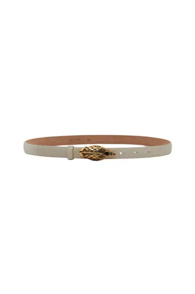 Roberto Cavalli White Belt with Scale Motif and Snake Head Buckle | Thumbnail 1 Roberto Cavalli White Belt with Scale Motif and Snake Head Buckle | Thumbnail 1