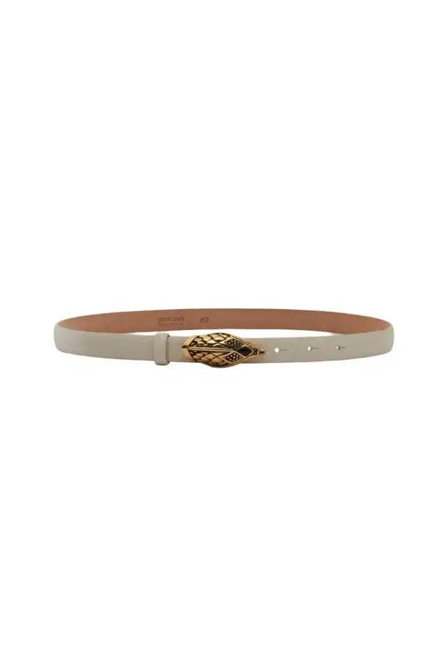 Roberto Cavalli White Belt with Scale Motif and Snake Head Buckle