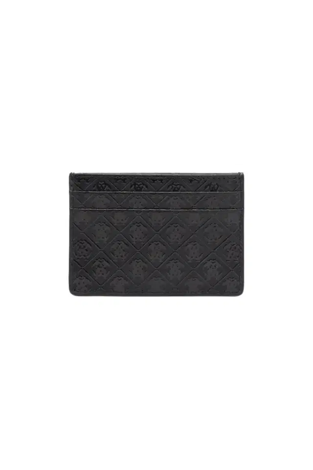 Roberto Cavalli Card Holder With All-Over Mirror Snake Monogram