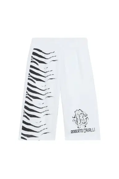 Roberto Cavalli Zebra-Print Sports Shorts And RC Monogram | Thumbnail 1