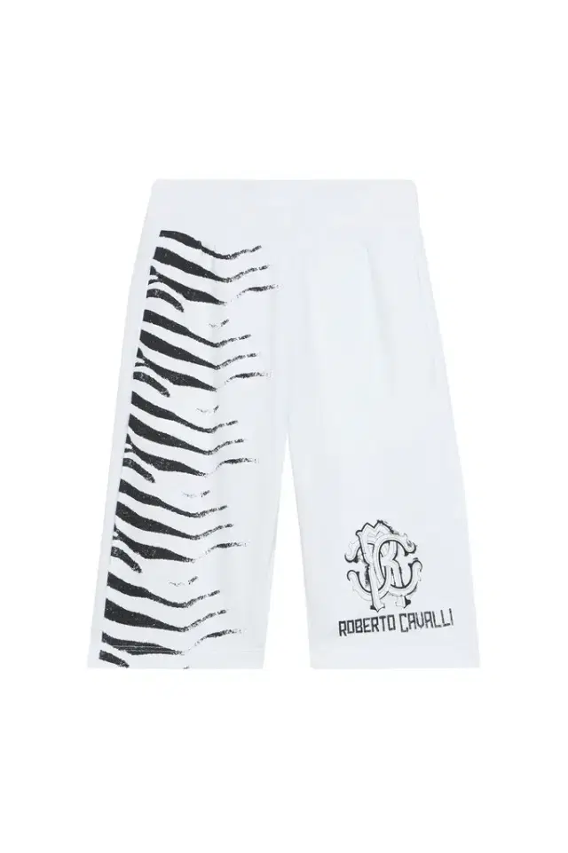 Roberto Cavalli Zebra-Print Sports Shorts And RC Monogram