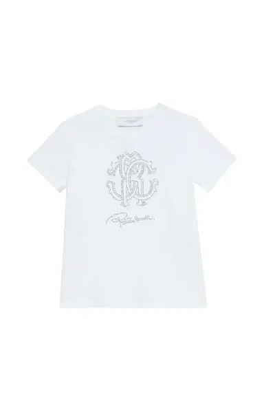 Roberto Cavalli T-Shirt With RC Monogram And Rhinestone Logo | Thumbnail 1