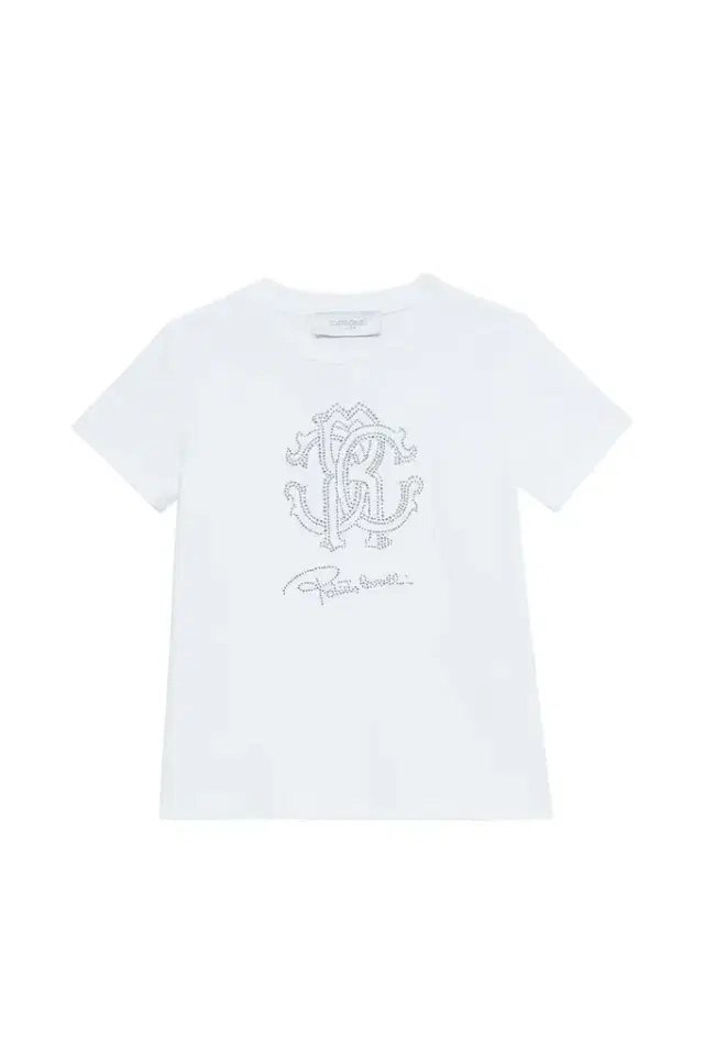 Roberto Cavalli T-Shirt With RC Monogram And Rhinestone Logo