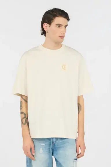 Roberto Cavalli Beige T-Shirt With Logo | Thumbnail 2