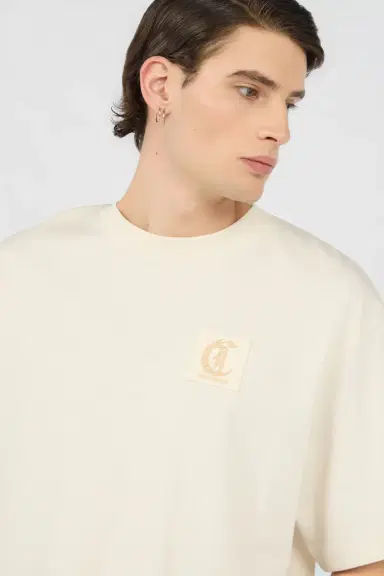 Roberto Cavalli Beige T-Shirt With Logo | Thumbnail 4