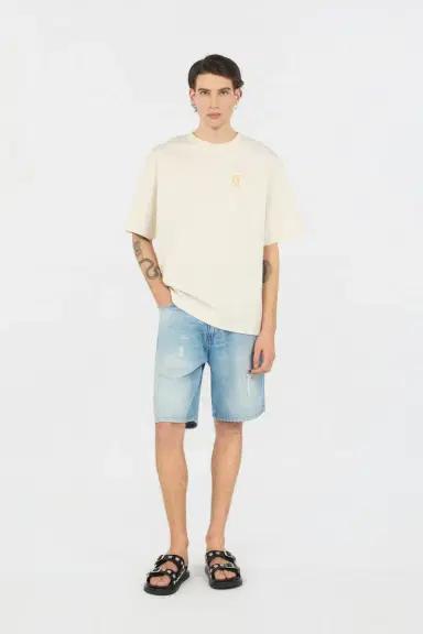 Roberto Cavalli Beige T-Shirt With Logo | Thumbnail 6