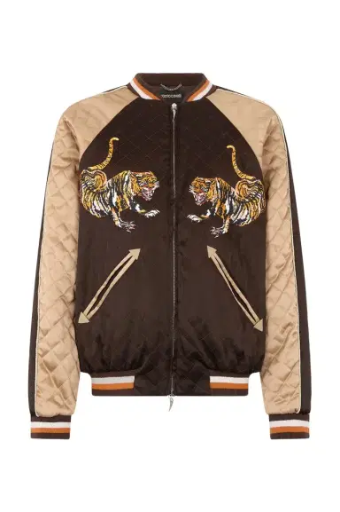 Roberto Cavalli Bomber Jacket With Tigers | Thumbnail 1 Roberto Cavalli Bomber Jacket With Tigers | Thumbnail 1