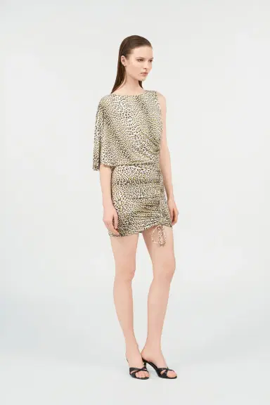 Roberto Cavalli Asymmetric Dress with Pop Jaguar Print | Thumbnail 2