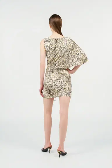 Roberto Cavalli Asymmetric Dress with Pop Jaguar Print | Thumbnail 3