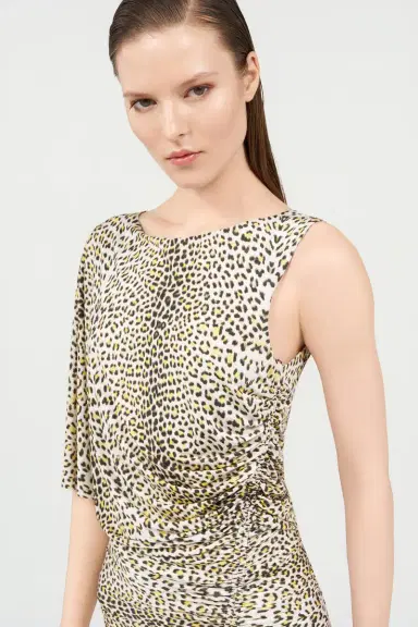 Roberto Cavalli Asymmetric Dress with Pop Jaguar Print | Thumbnail 5
