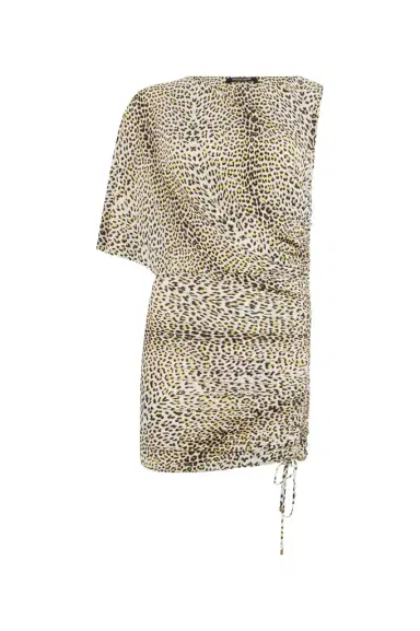 Roberto Cavalli Asymmetric Dress with Pop Jaguar Print | Thumbnail 1
