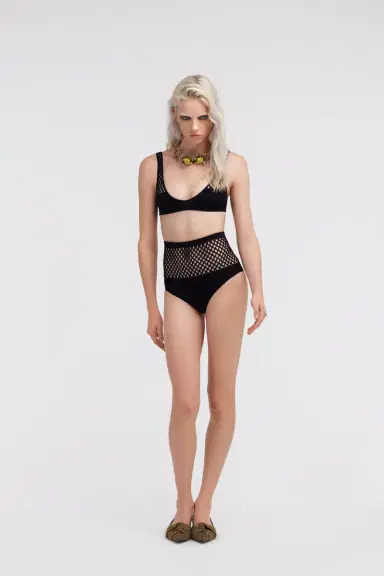 Roberto Cavalli Black Mesh High Waist Bikini | Thumbnail 5