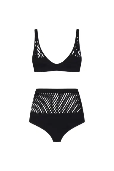 Roberto Cavalli Black Mesh High Waist Bikini | Thumbnail 1