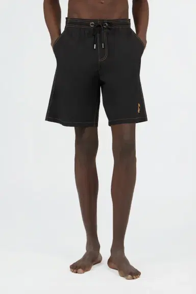 Roberto Cavalli Black Swimsuit Boxer Shorts With Contrast Stitching | Thumbnail 2