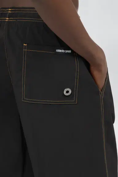 Roberto Cavalli Black Swimsuit Boxer Shorts With Contrast Stitching | Thumbnail 5