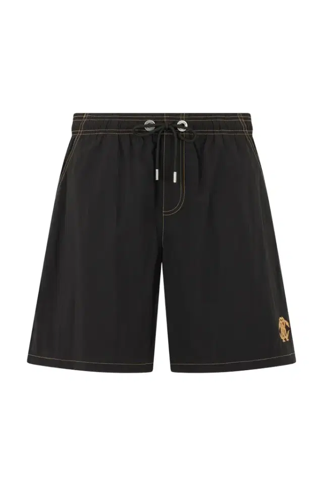 Roberto Cavalli Black Swimsuit Boxer Shorts With Contrast Stitching