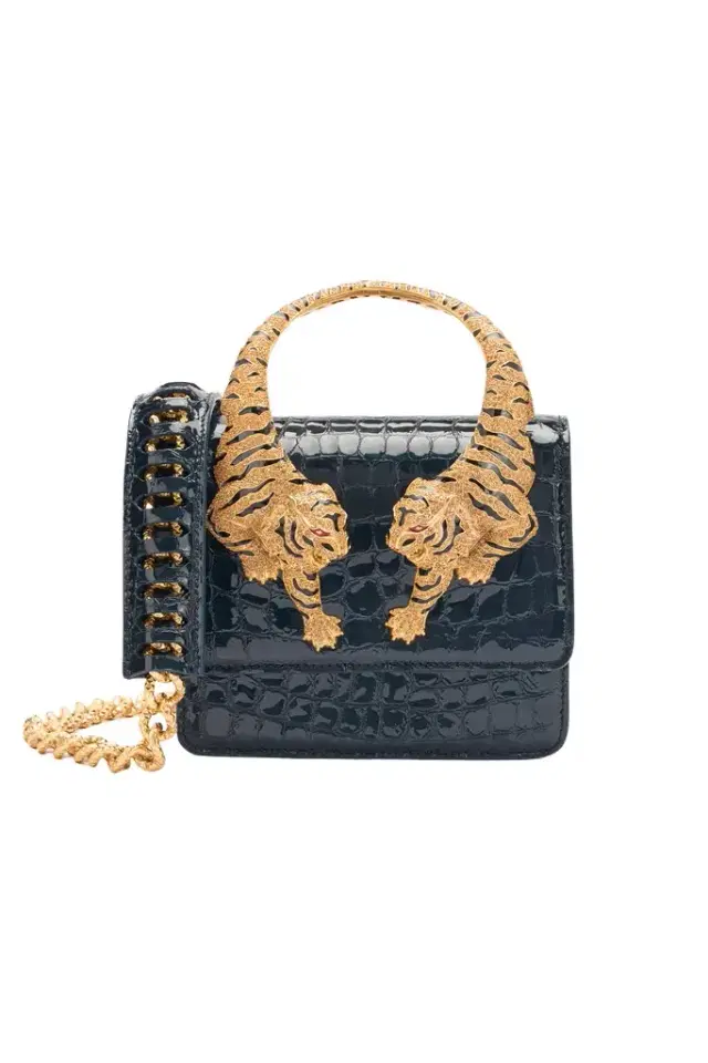 Roberto Cavalli Crocodile-Print Roar Bag