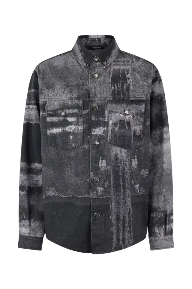 Roberto Cavalli Denim Overshirt With Used Effect