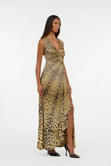Roberto Cavalli Long Dress with Jaguar Skin Print | Thumbnail 2 Roberto Cavalli Long Dress with Jaguar Skin Print | Thumbnail 2