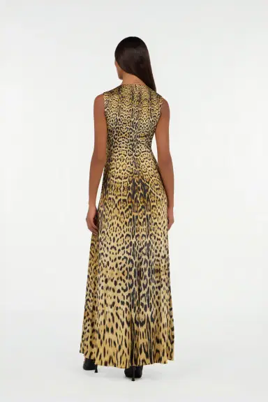 Roberto Cavalli Long Dress with Jaguar Skin Print | Thumbnail 3 Roberto Cavalli Long Dress with Jaguar Skin Print | Thumbnail 3