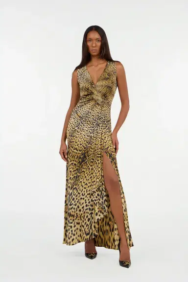 Roberto Cavalli Long Dress with Jaguar Skin Print | Thumbnail 7 Roberto Cavalli Long Dress with Jaguar Skin Print | Thumbnail 7