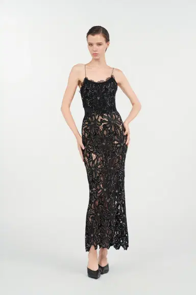 Roberto Cavalli Floral Lace Dress | Thumbnail 7