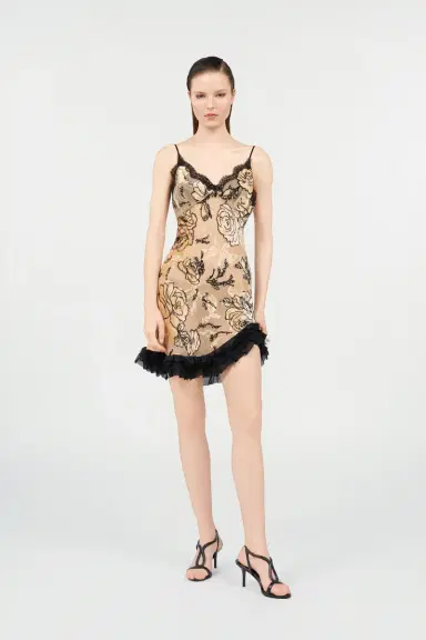 Roberto Cavalli Floral Devoré Silk Dress Mini | Thumbnail 7 Roberto Cavalli Floral Devoré Silk Dress Mini | Thumbnail 7