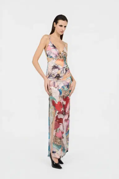 Roberto Cavalli Flower Multicolor Print Dress | Thumbnail 6 Roberto Cavalli Flower Multicolor Print Dress | Thumbnail 6